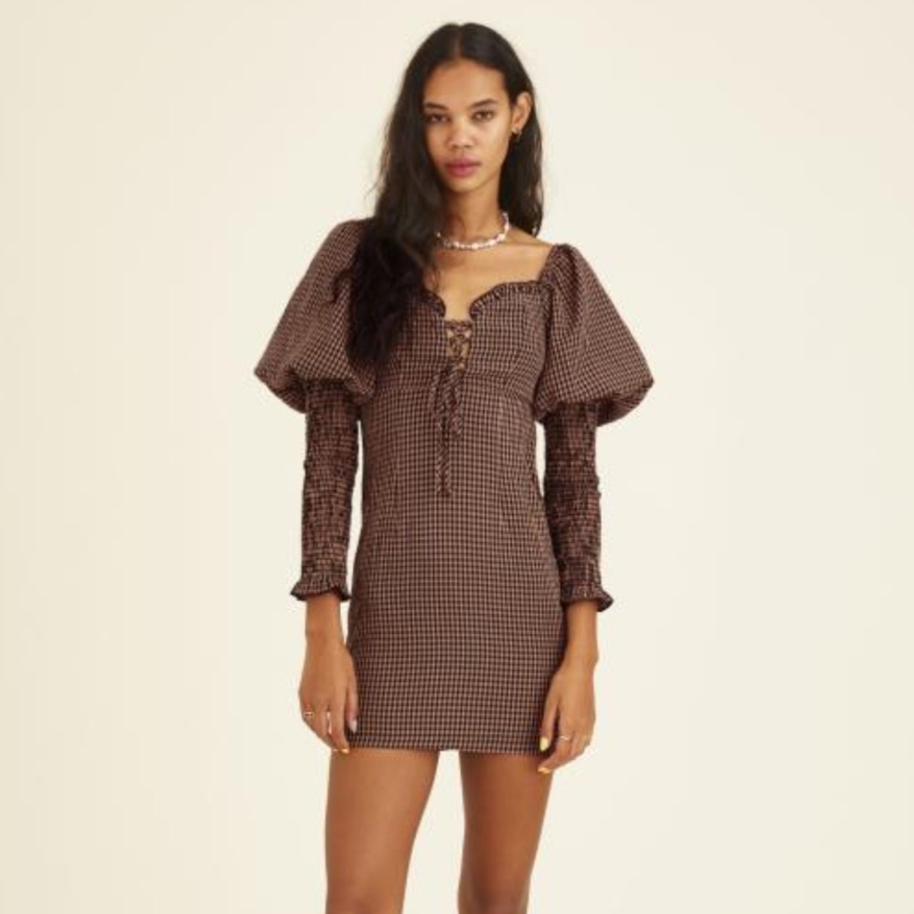 Kiss The Sky Urban Girl Puff Sleeve Mini Dress